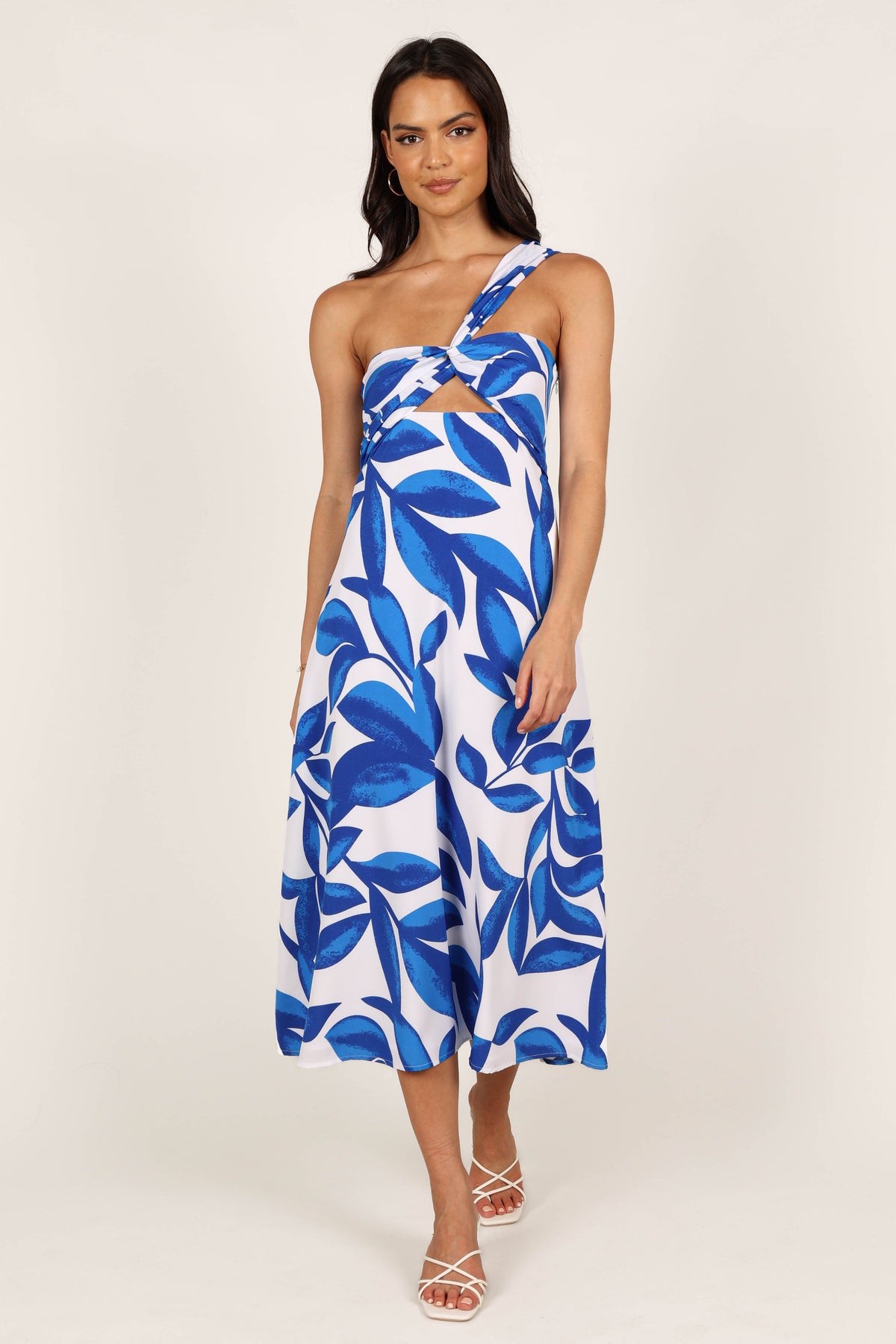 Freddie Midi Dress - White/Blue