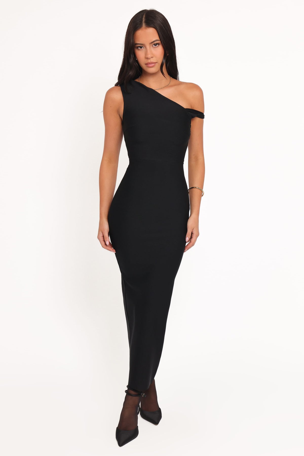 Hudson Off Shoulder Midi Dress - Black