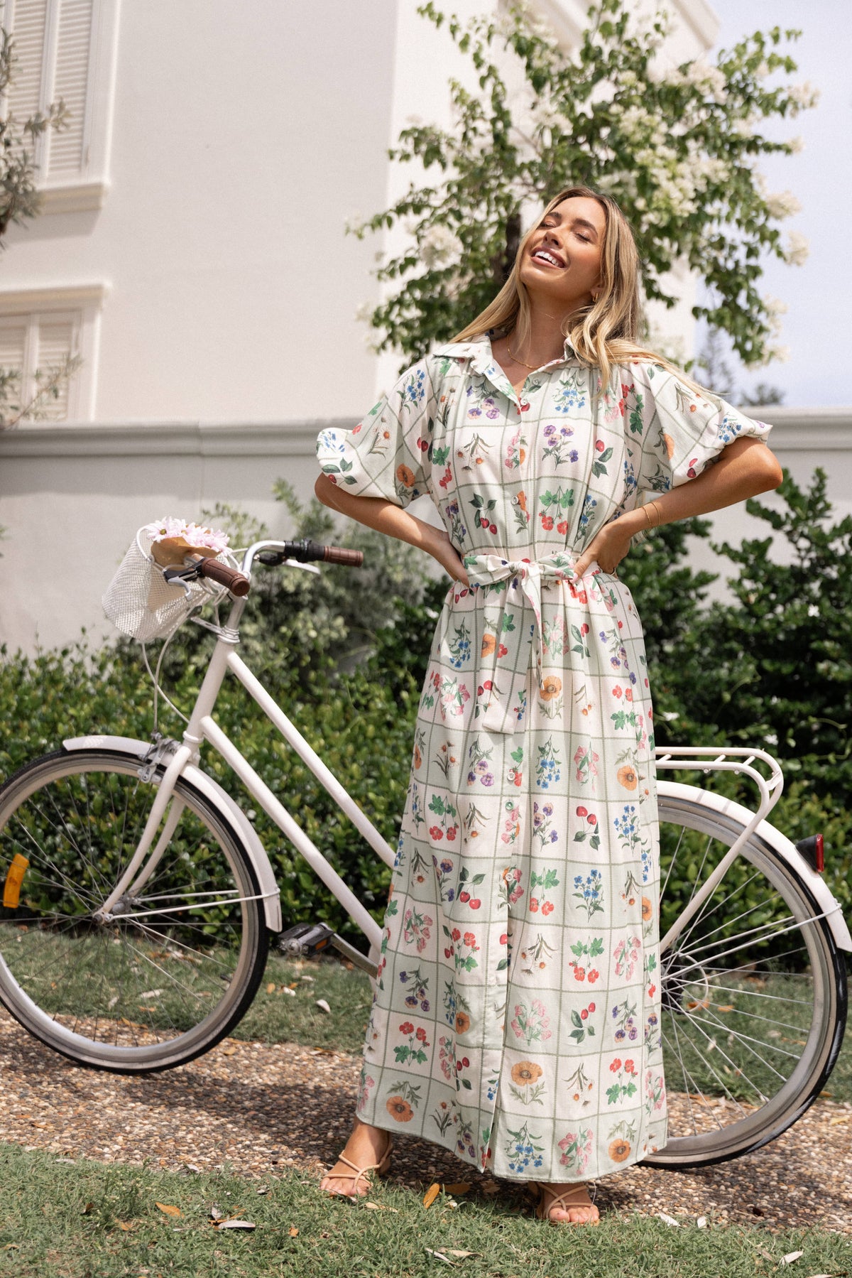 James Button Through Maxi Dress - Flower Market