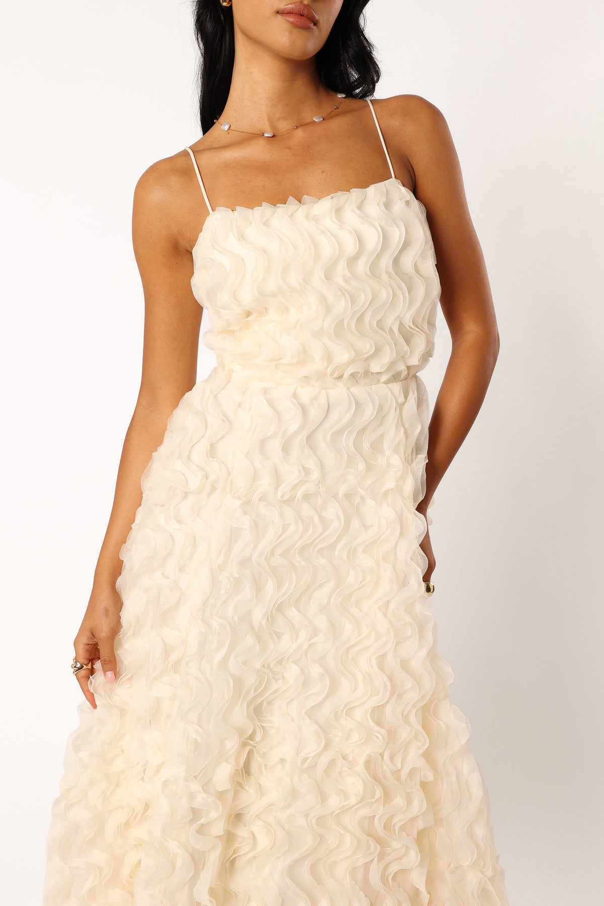 Kade Textured Midi Dress - White