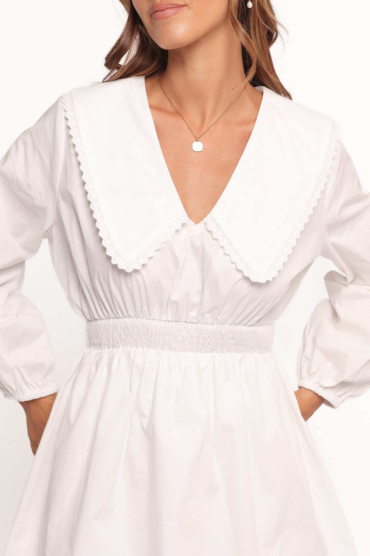 Nerida Long Sleeve Mini Dress - White