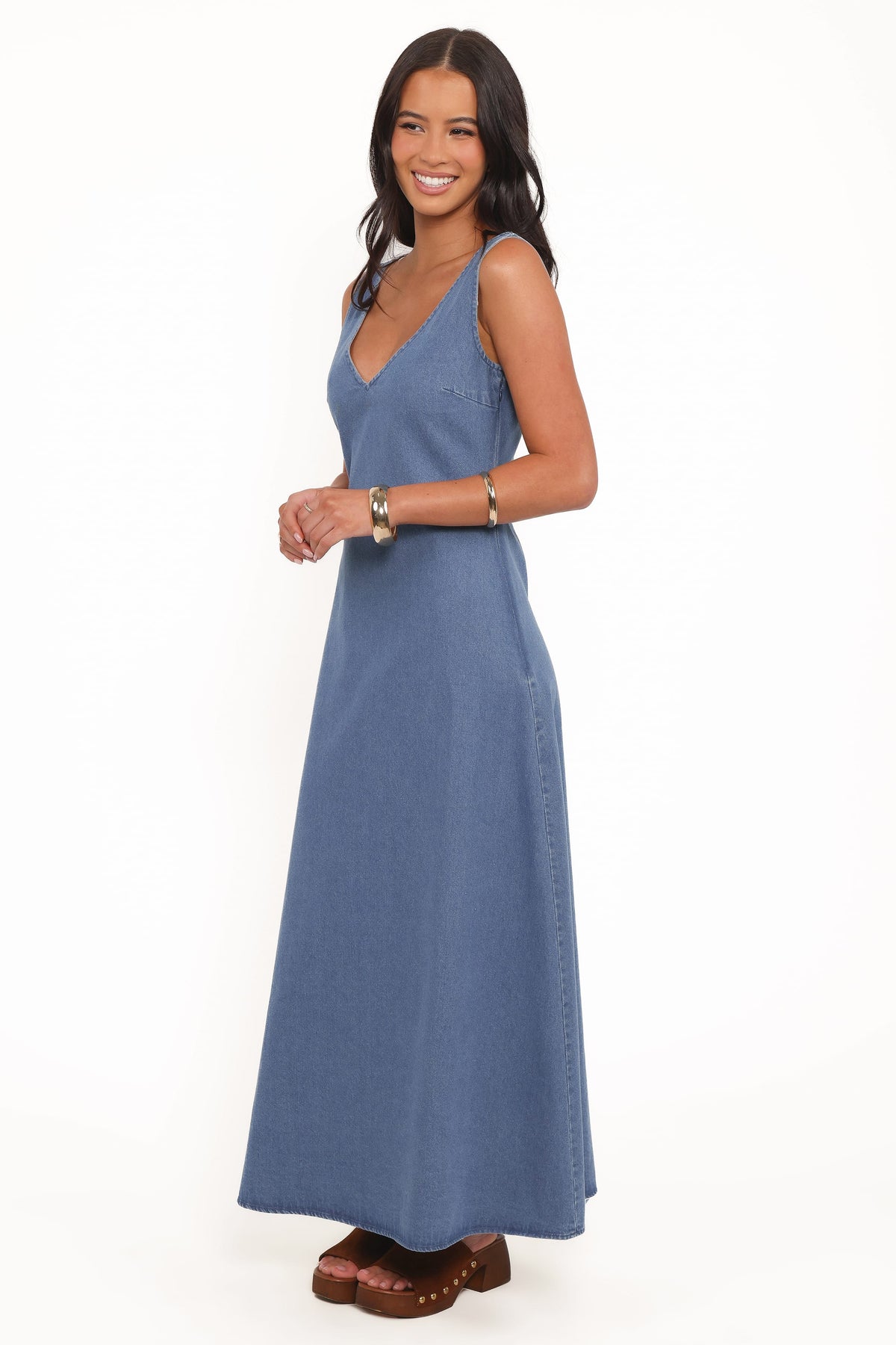 Odelia Denim Maxi Dress - Indigo