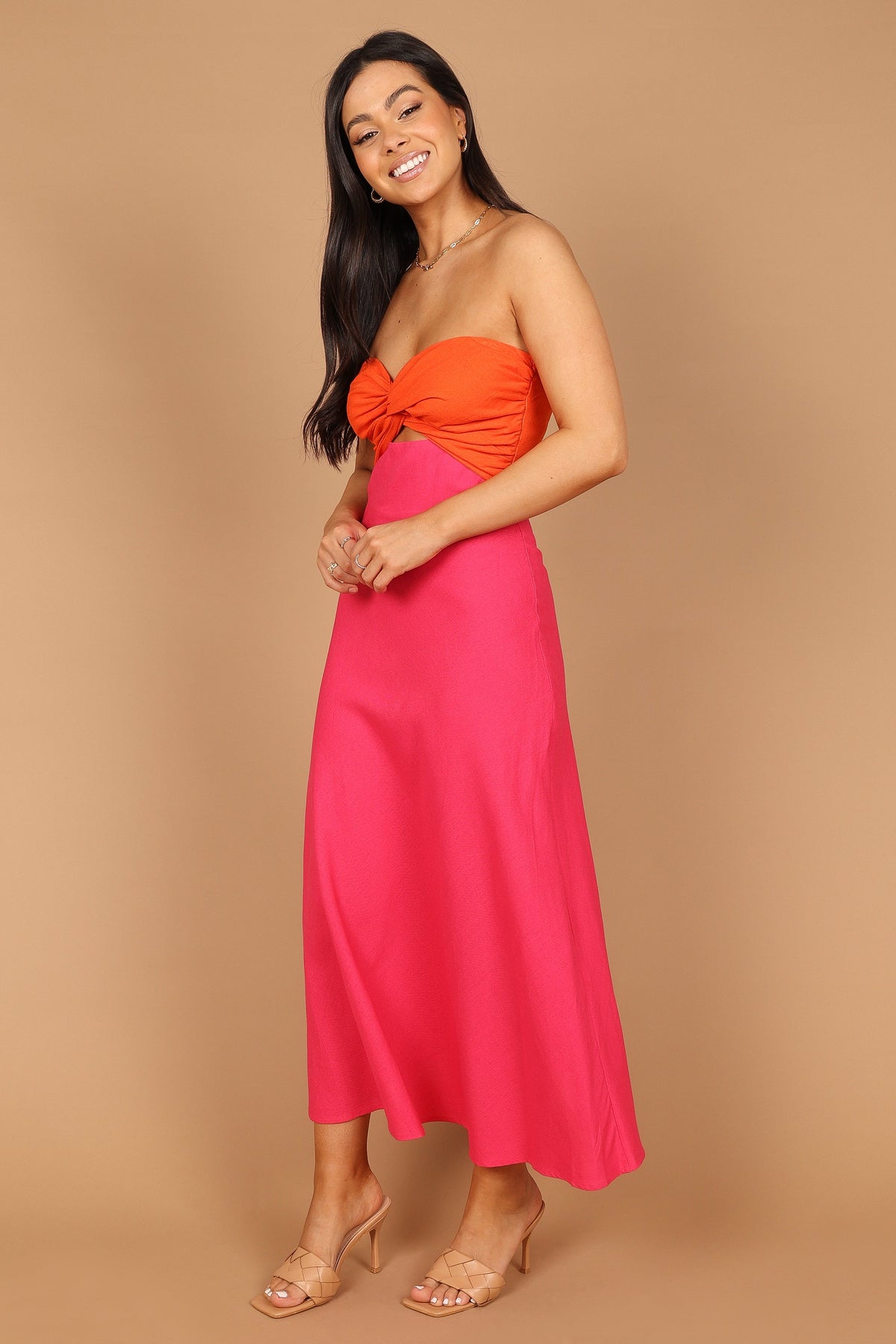 Rosetta Dress - Fuchsia/Orange