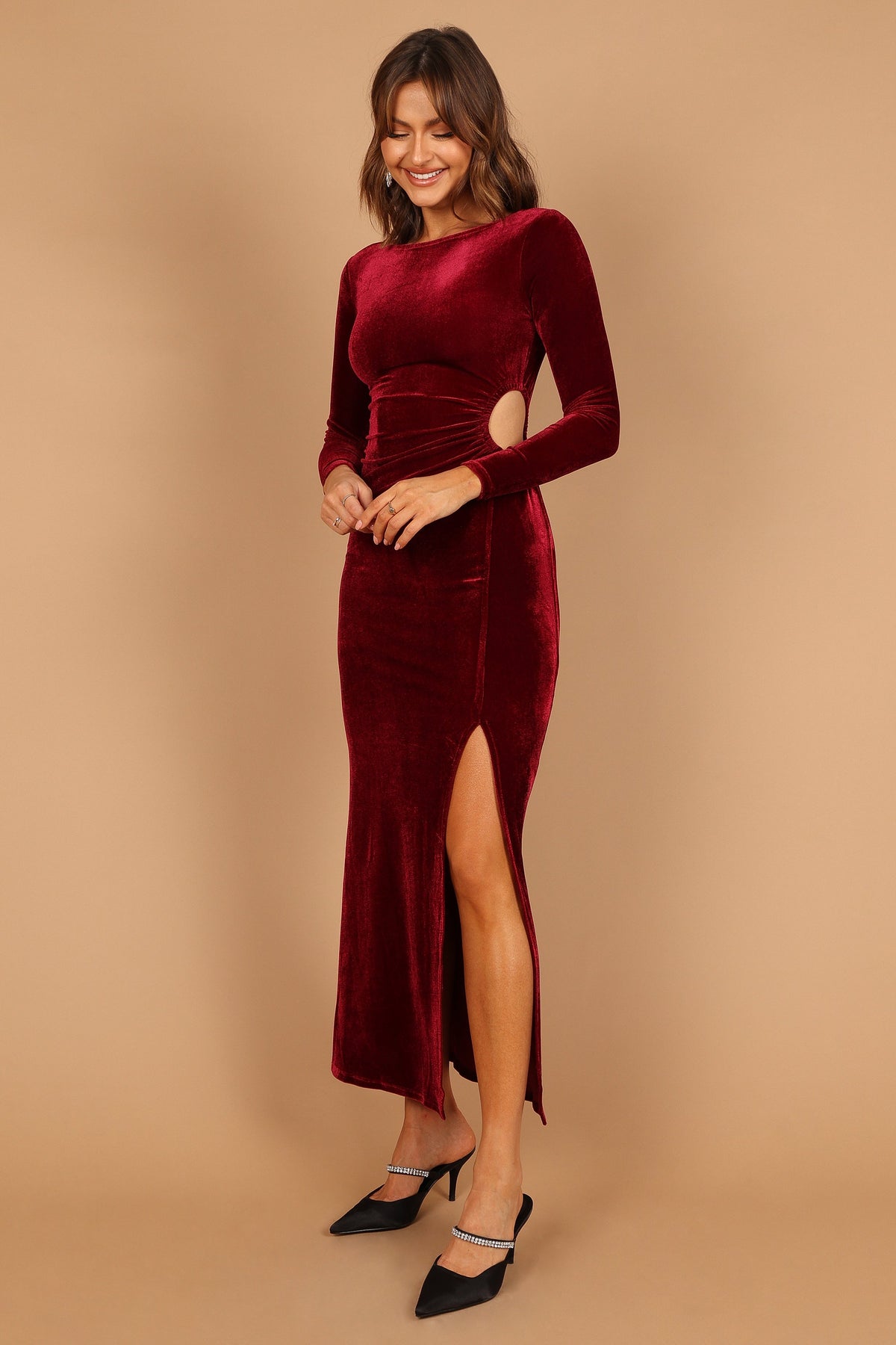 Sarine Long Sleeve Maxi Dress - Wine