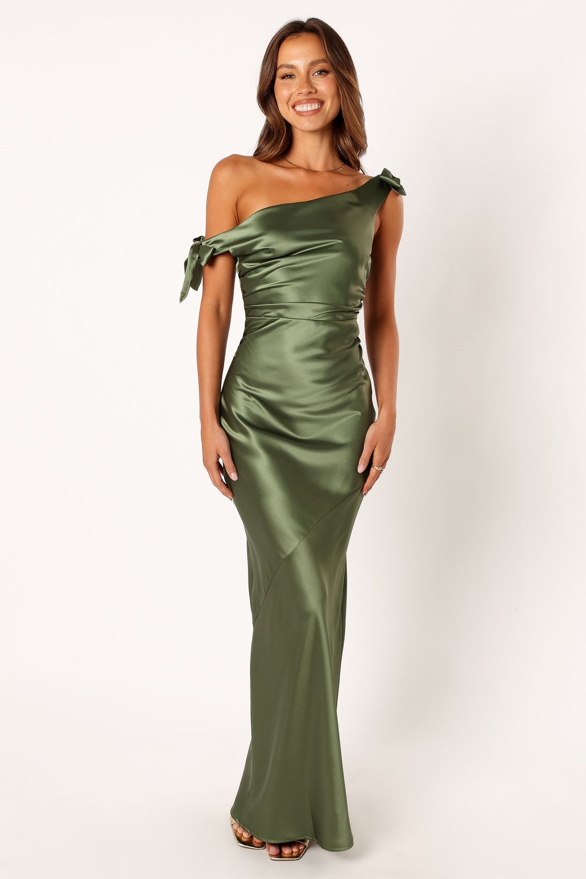 Selma Off Shoulder Maxi Dress - Olive
