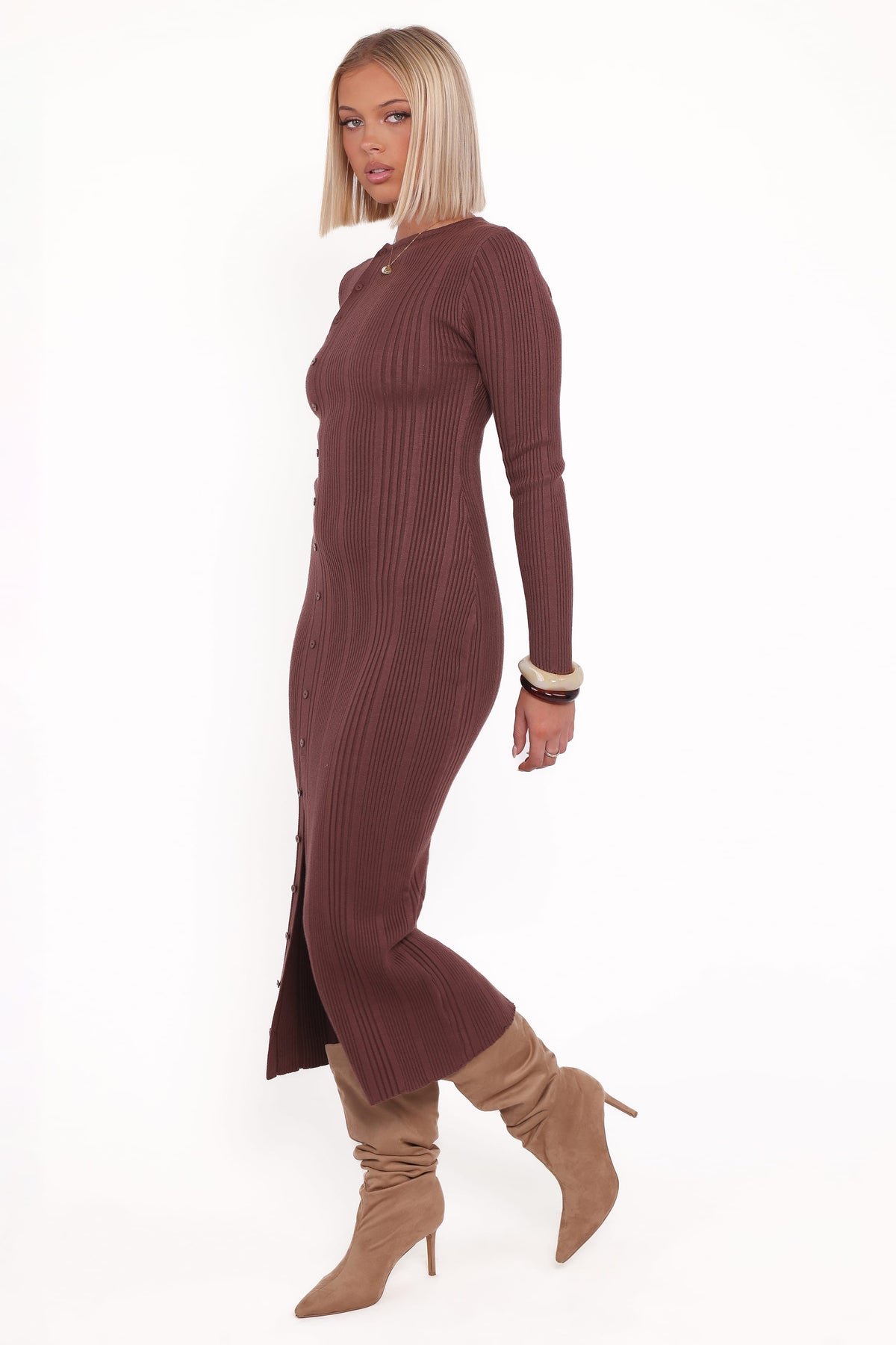 Valia Midi Dress - Espresso