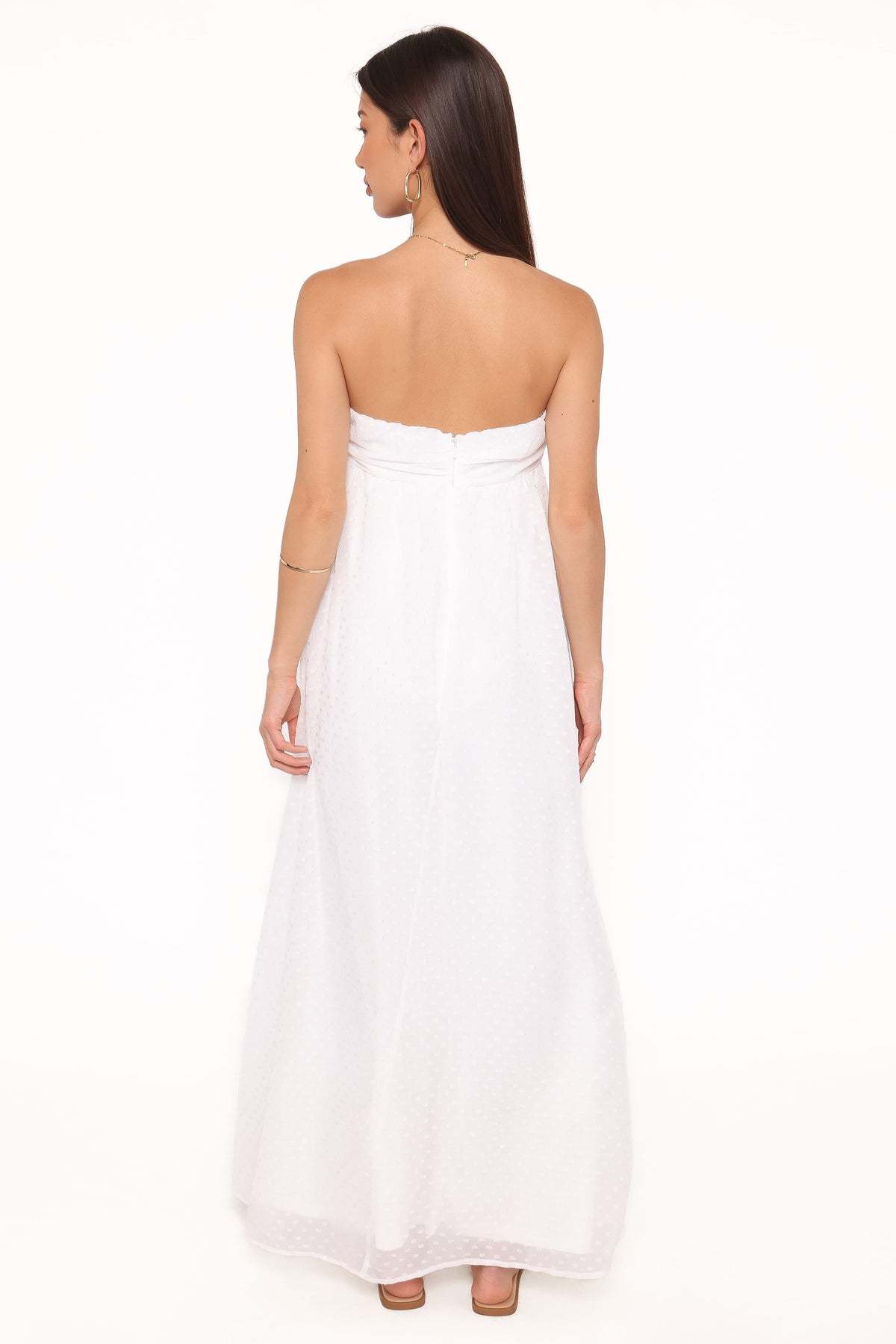Vee Strapless Maxi Dress - White