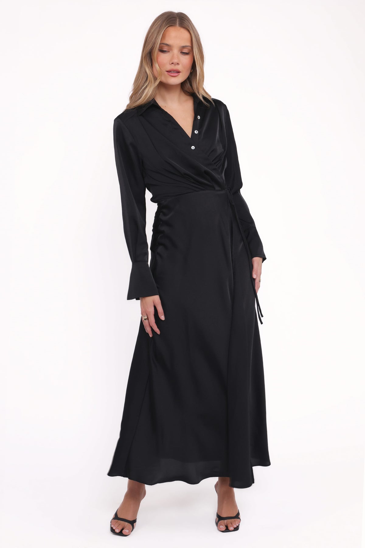 Verna Long Sleeve Maxi Dress - Black