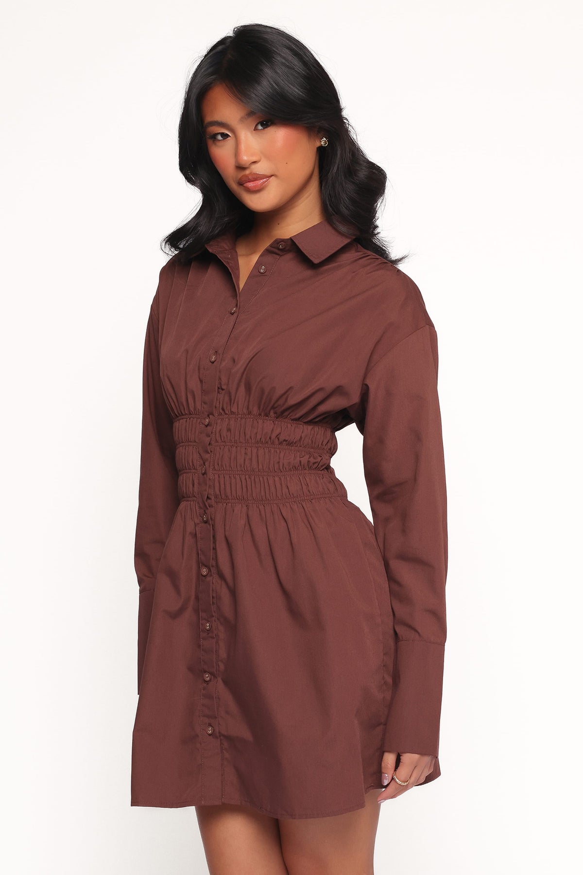 Wallace Mini Dress - Chocolate