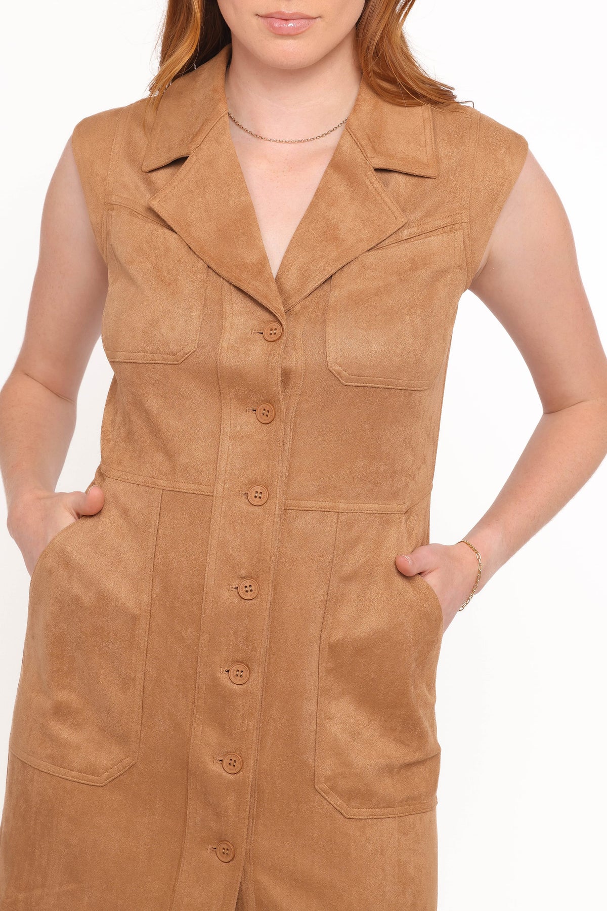 Xoey Suede Mini Dress - Camel