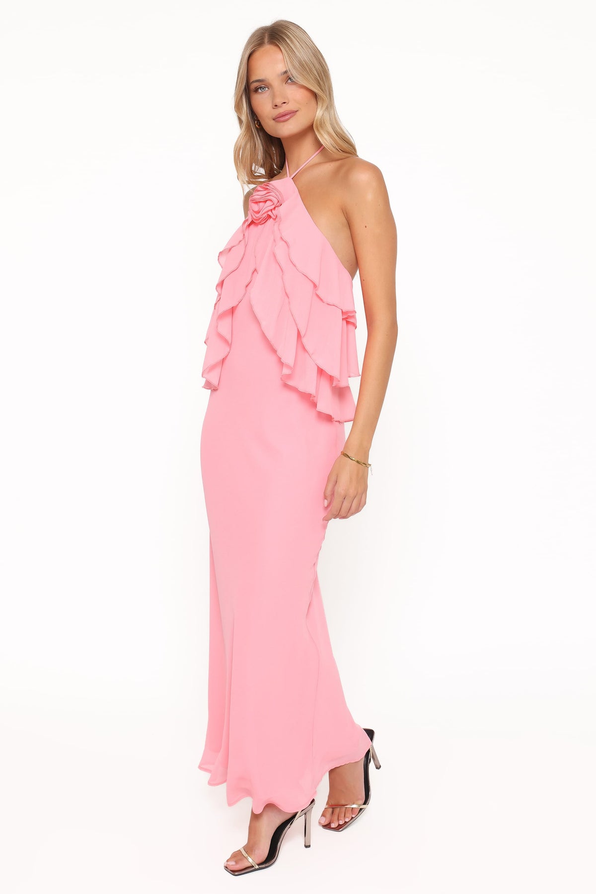 Zorina Halterneck Maxi Dress - Coral