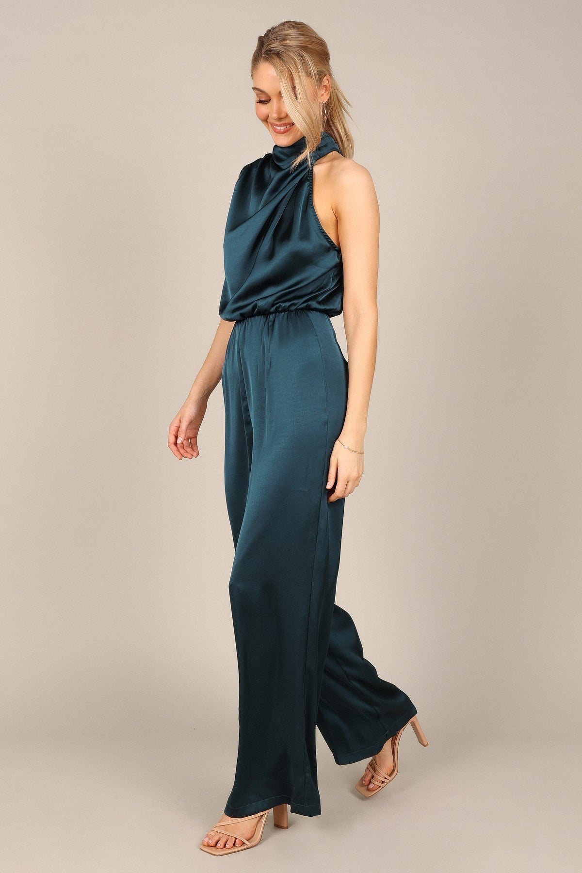 Savannah One Shoulder Jumpsuit - Teal