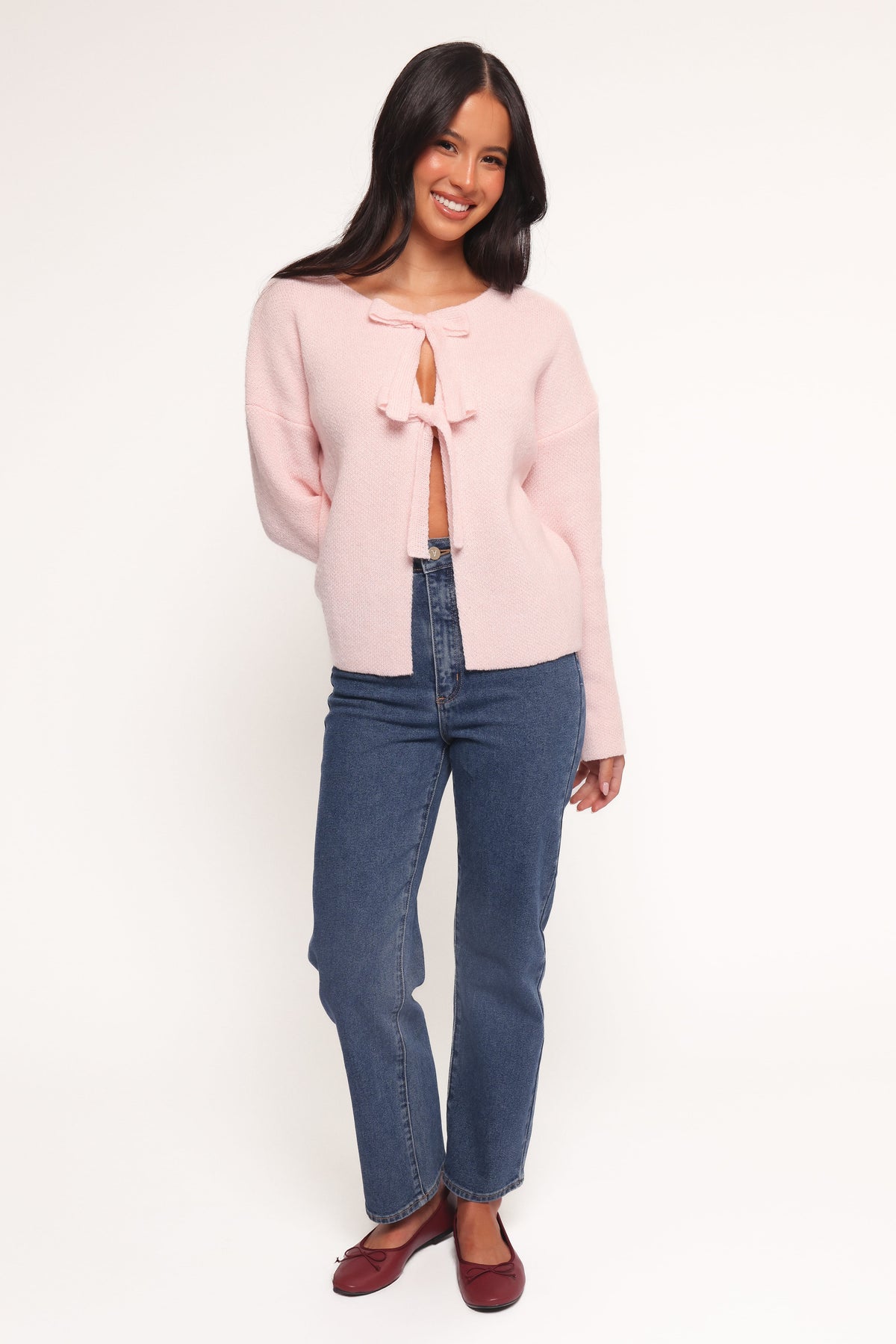 Arden Bow Cardigan - Pink