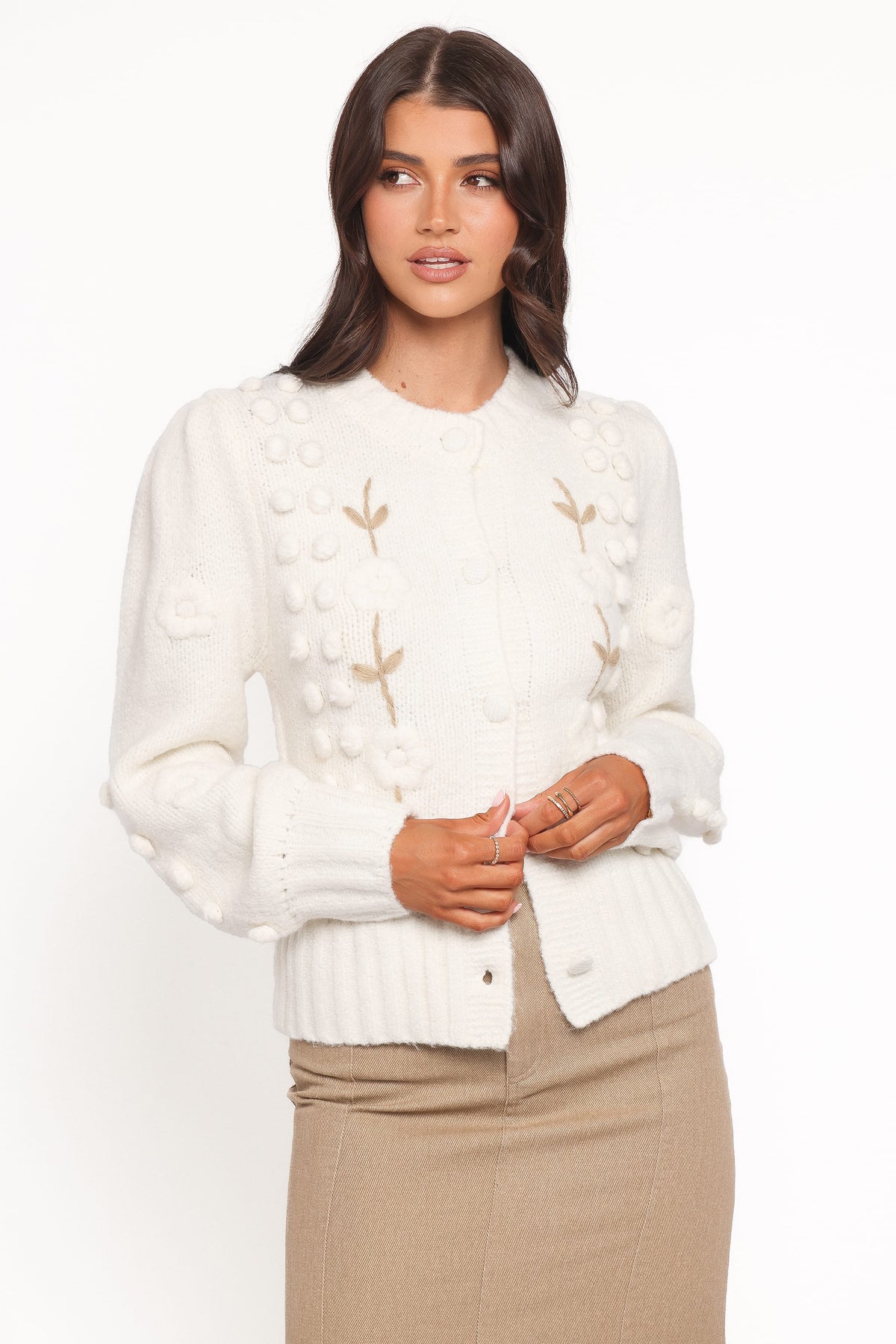 Cleo Floral Cardigan - Cream