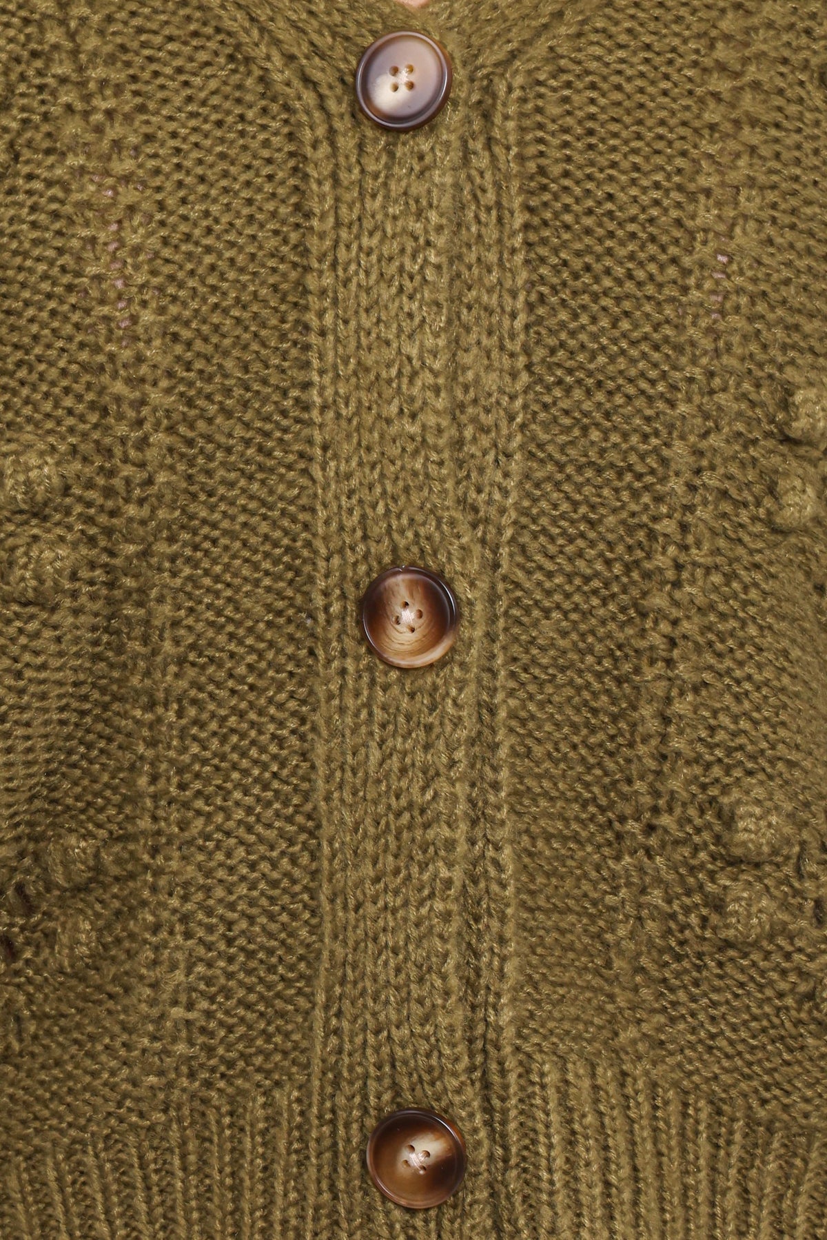 Melody Textured Button Up Cardigan - Olive