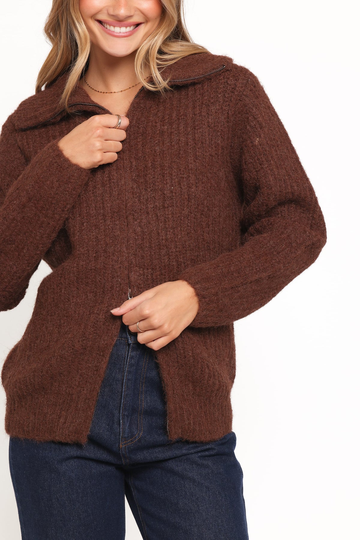 Miffy Zip Through Cardigan - Chocolate