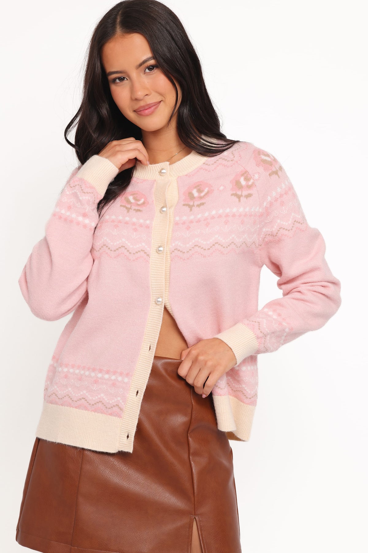 Poppi Fairisle Cardigan - Pink