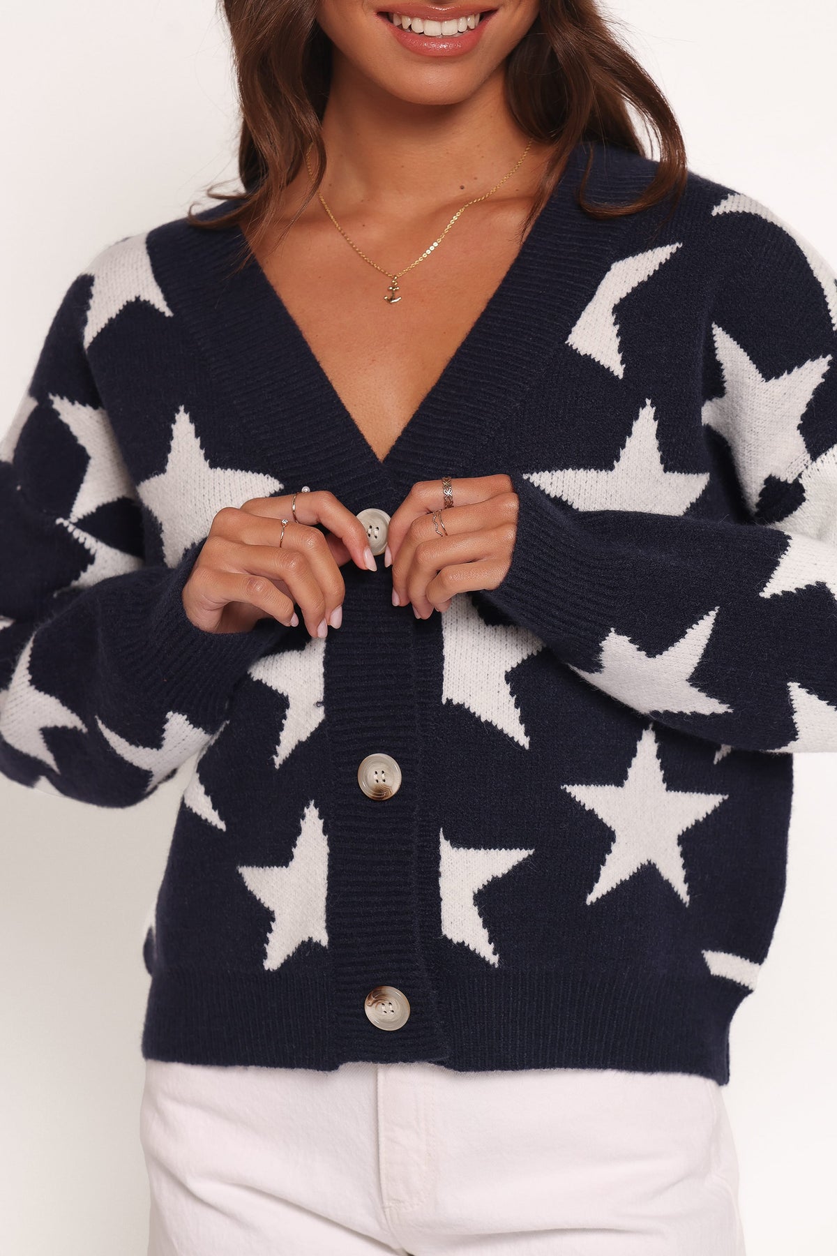 Sailor Star Knit Cardigan - Navy