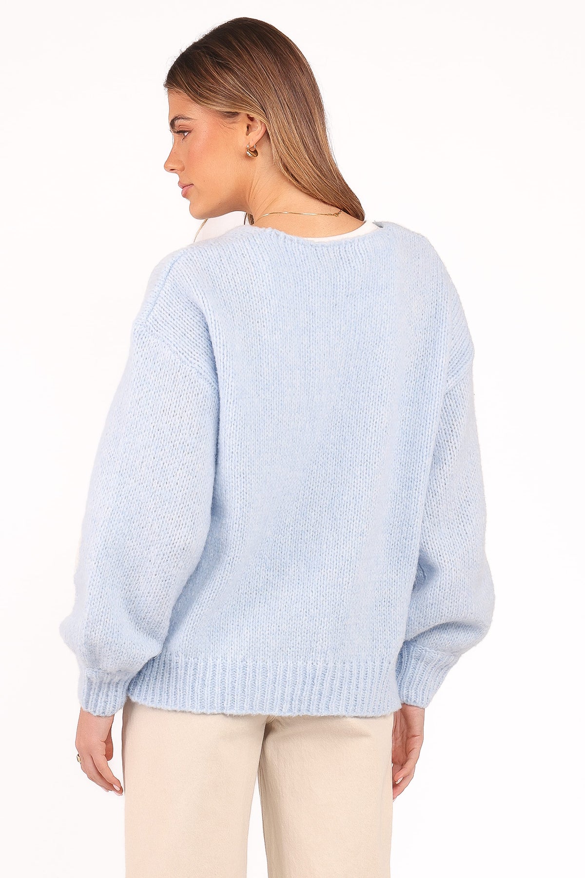 Vienna Bow Cardigan - Pale Blue