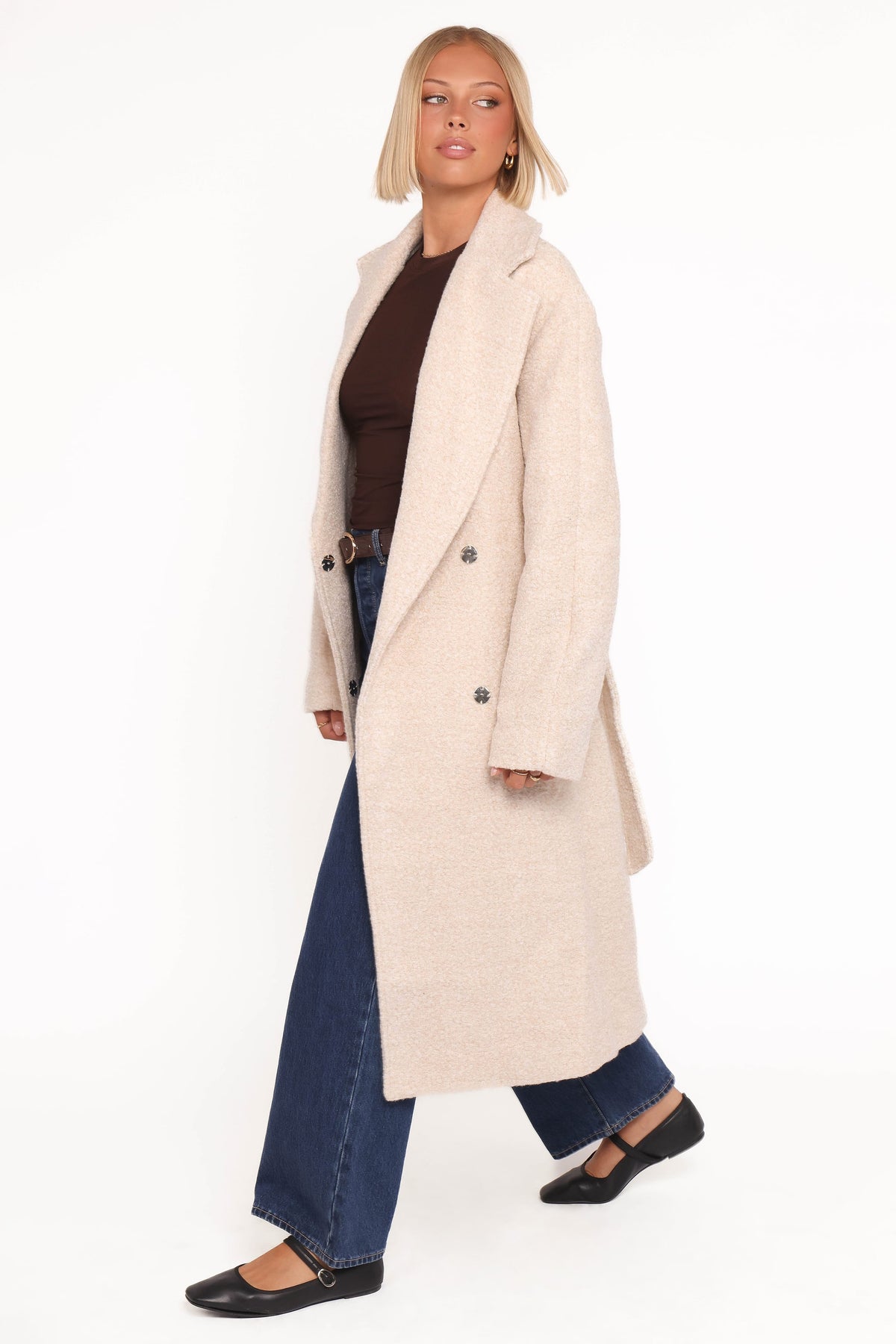 Goodie Shearling Coat - Cream