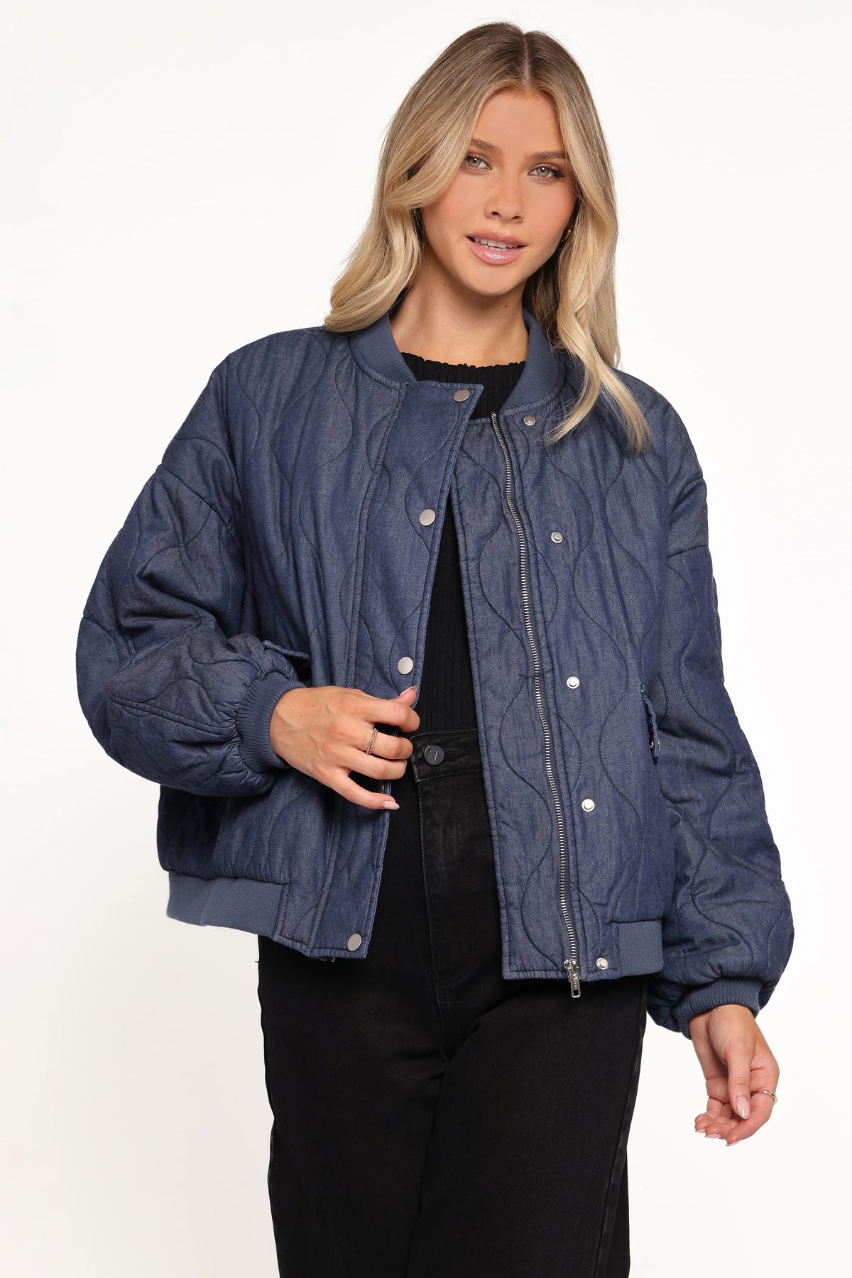 Keah Quilted Jacket - Navy