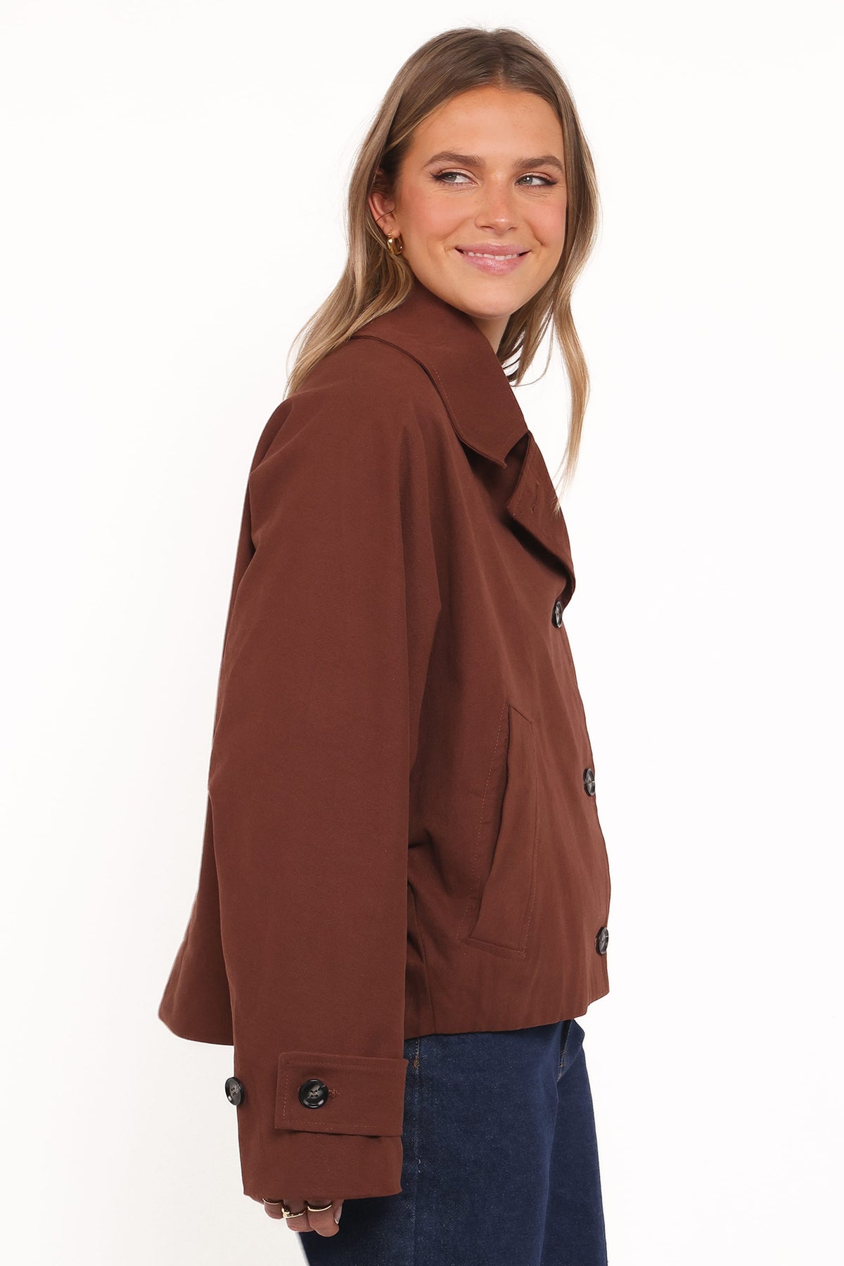Notion Cropped Trench - Espresso