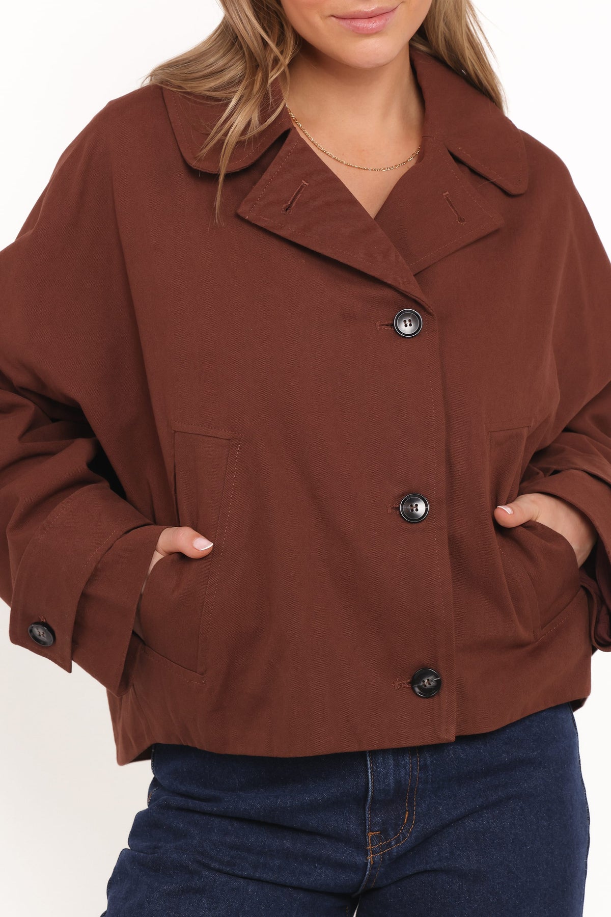 Notion Cropped Trench - Espresso