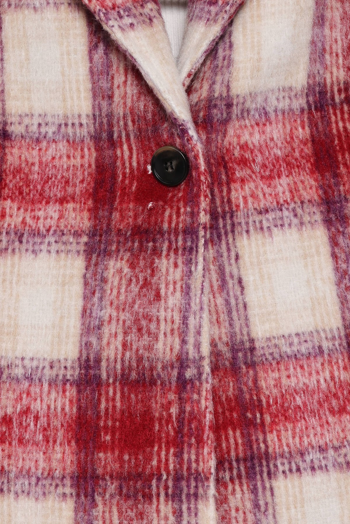 Travistine Long Plaid Coat - Pink