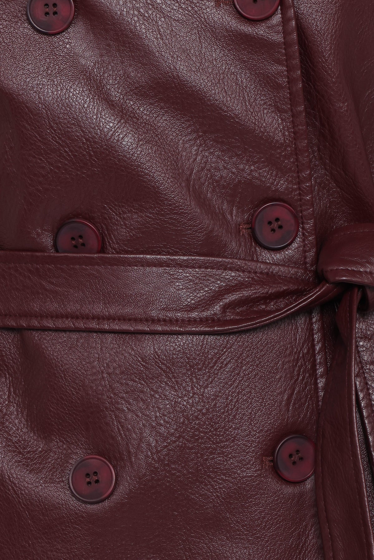 Vita Faux Leather Jacket - Burgundy