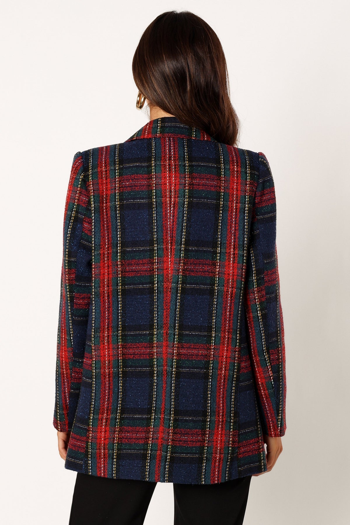 Vivienne Plaid Blazer - Red/Navy Multi