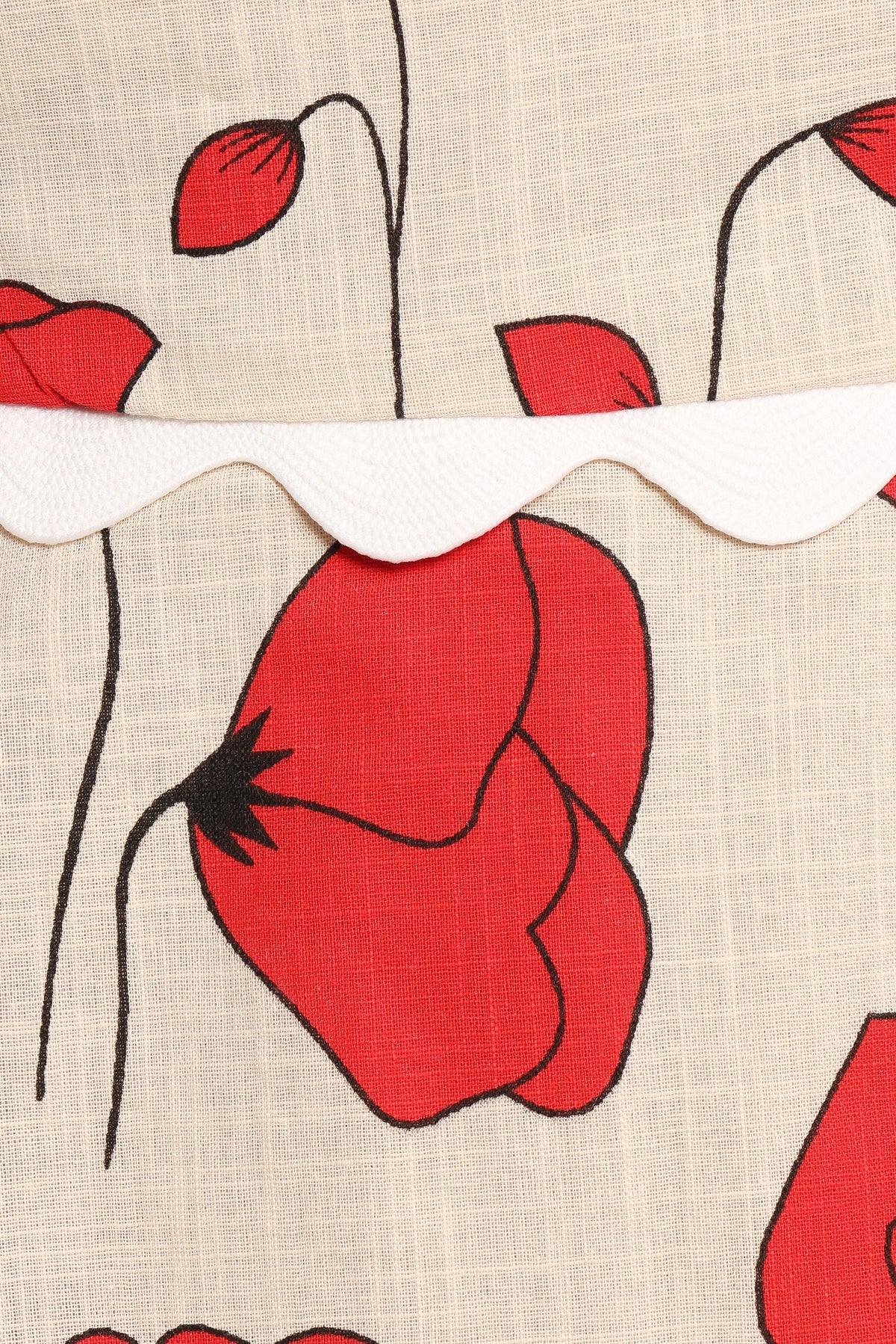 Romia Strapless Romper - Red Beige Poppy