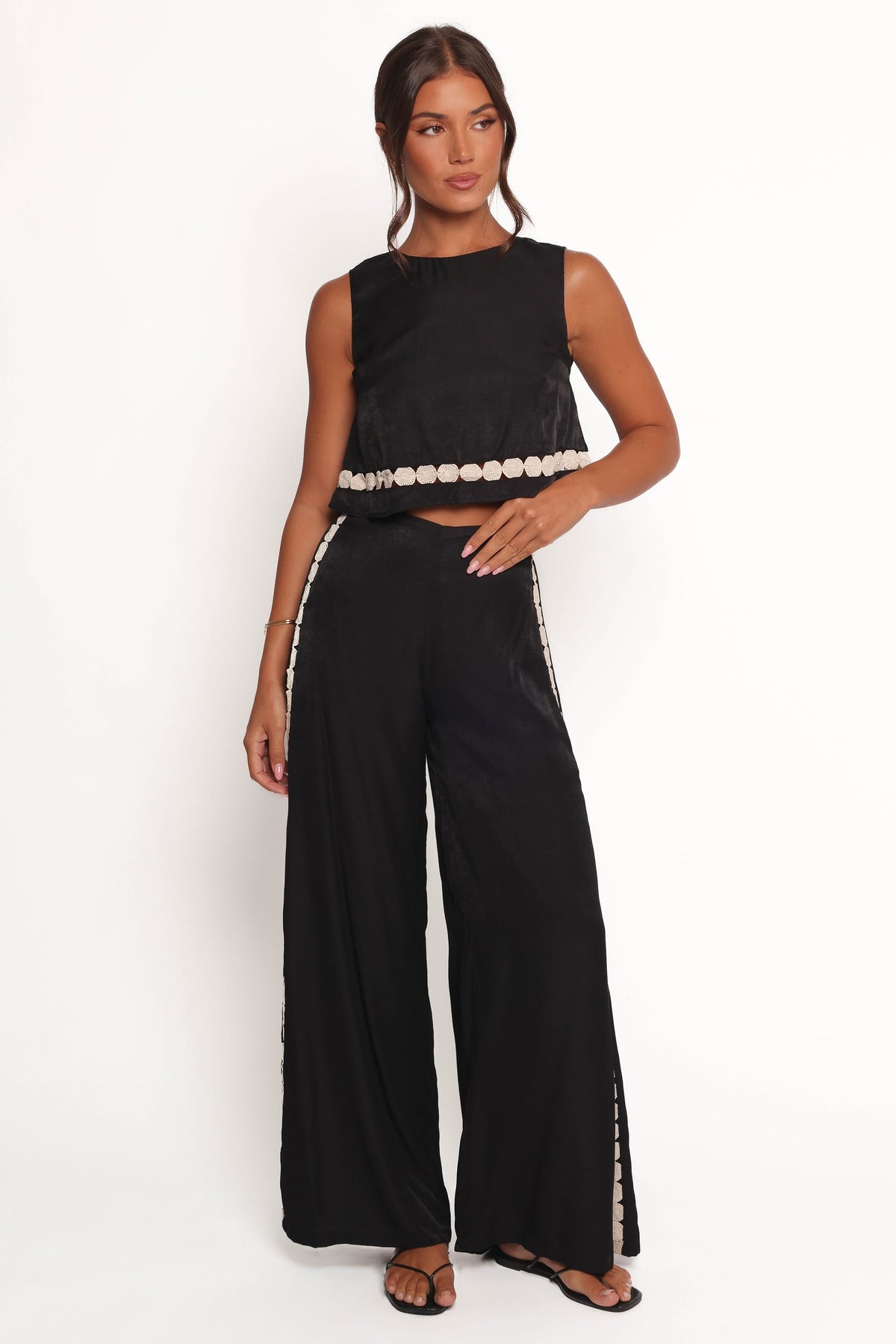 Margarete Pant Set - Black Cream