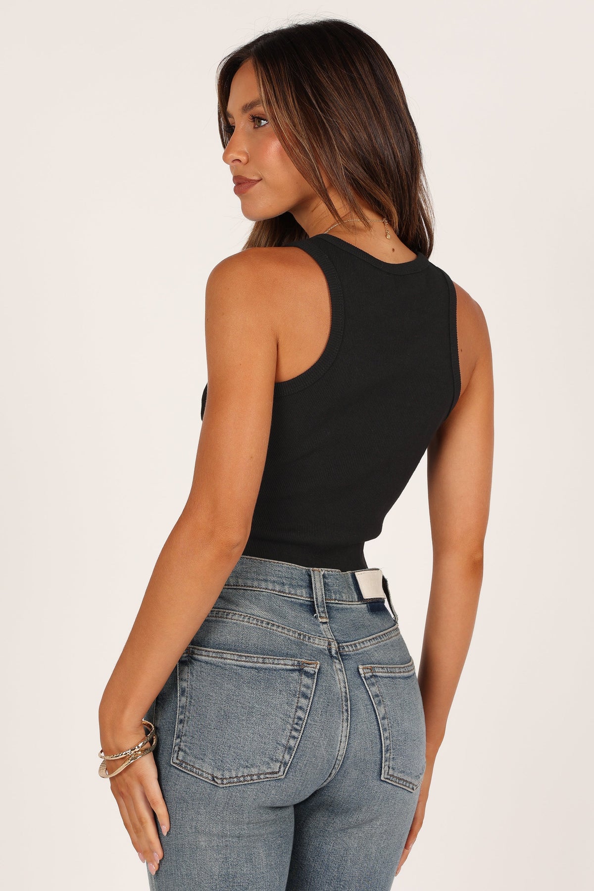 Ari Ribbed Tank Top - Black