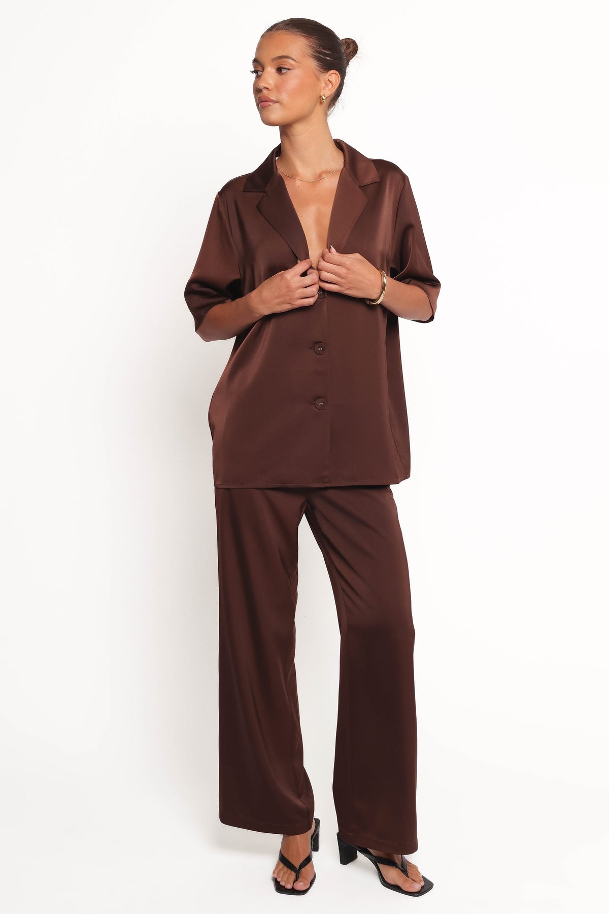 Arryn Short Sleeve Shirt - Chocolate Brown