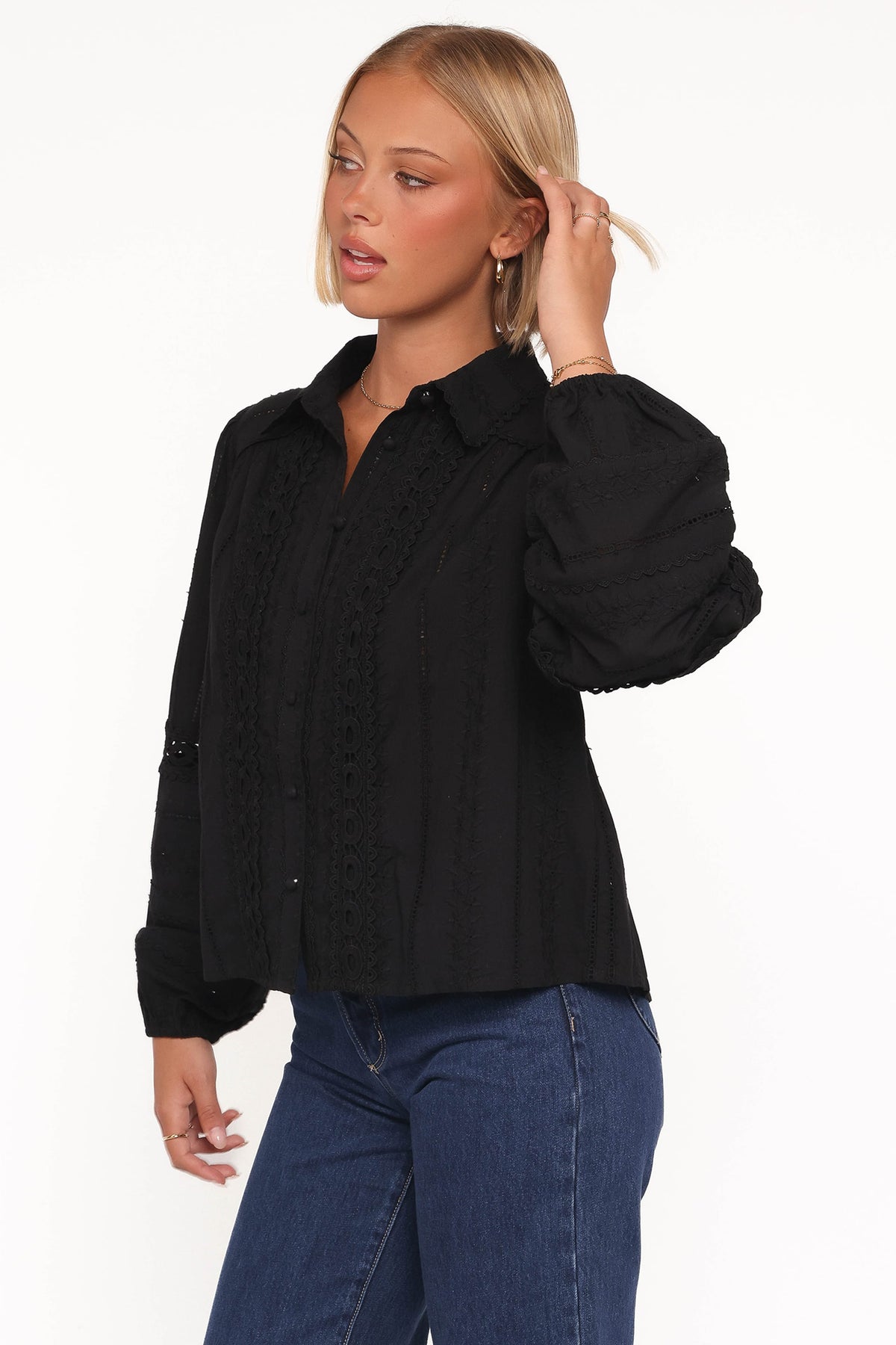 Catania Lace Inset Top - Black