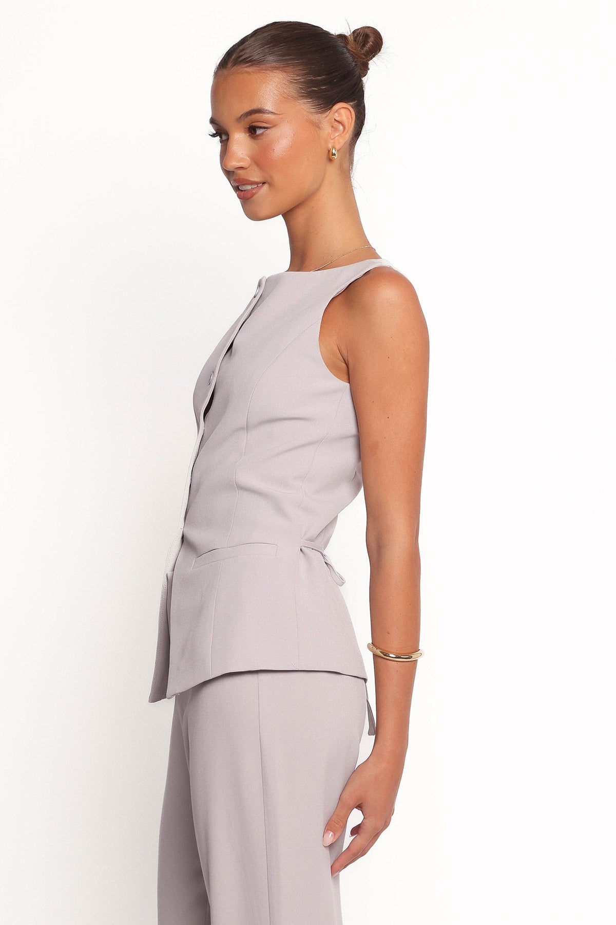 Kernie Vest Top - Light Grey