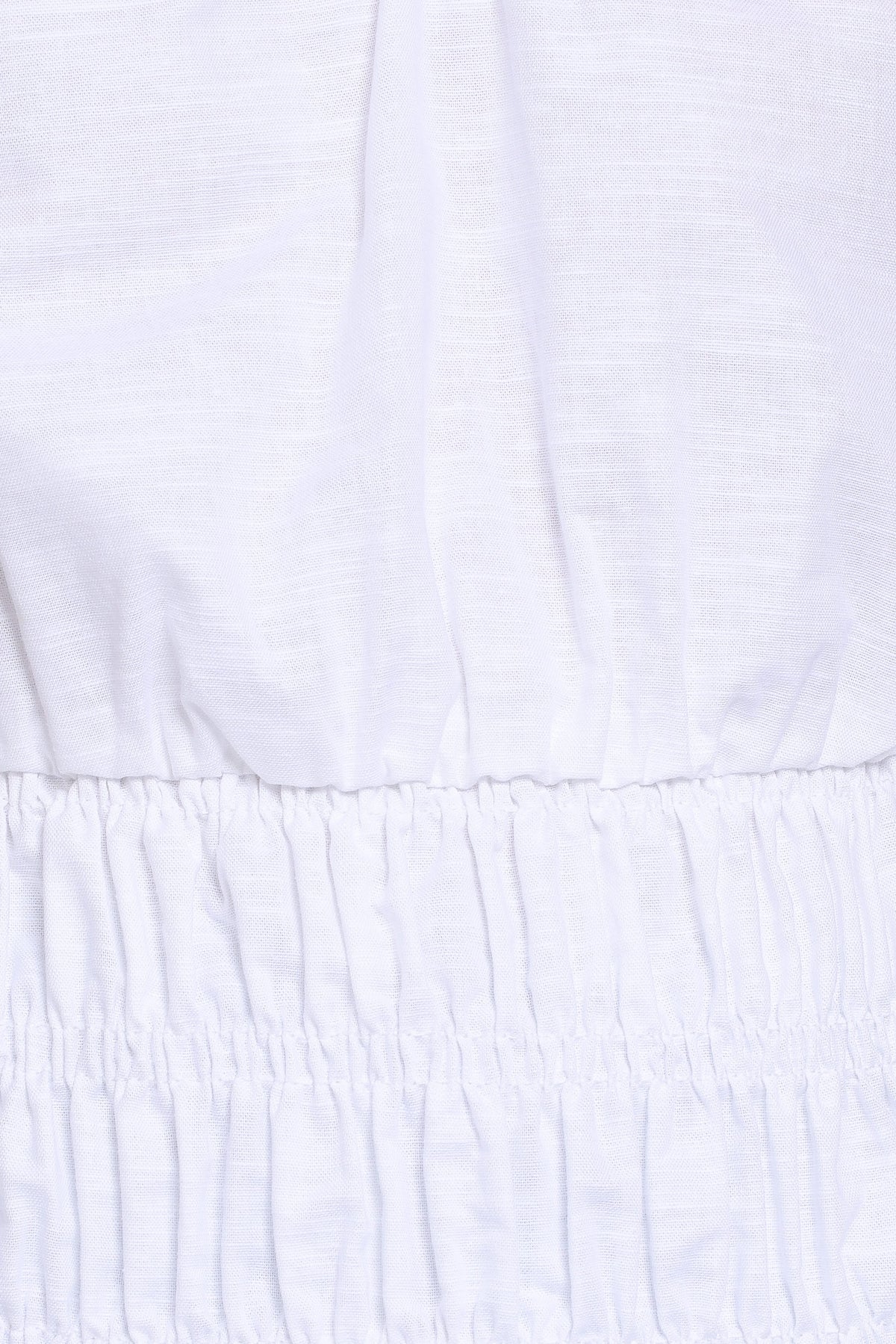 Lucilla Shirred Waist Top - White