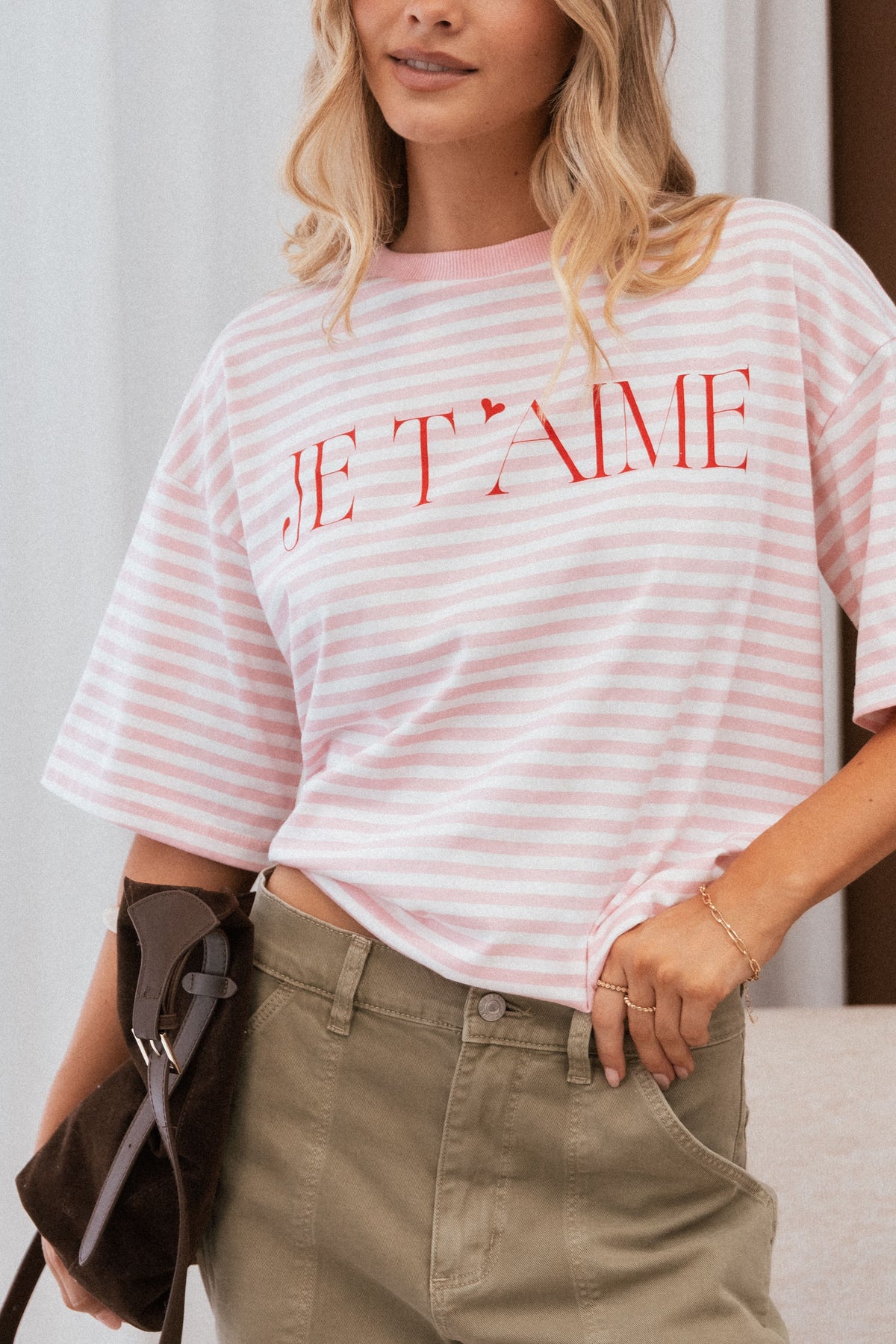 Marly Je T'Aime Tee - Pink Stripe